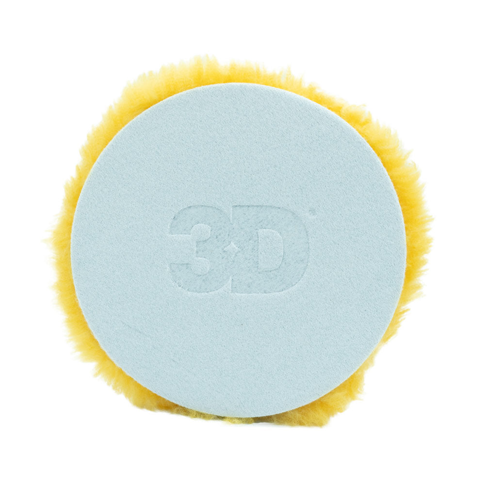 8" Yellow X-Cut Lambswool Pad - 3D Car Care