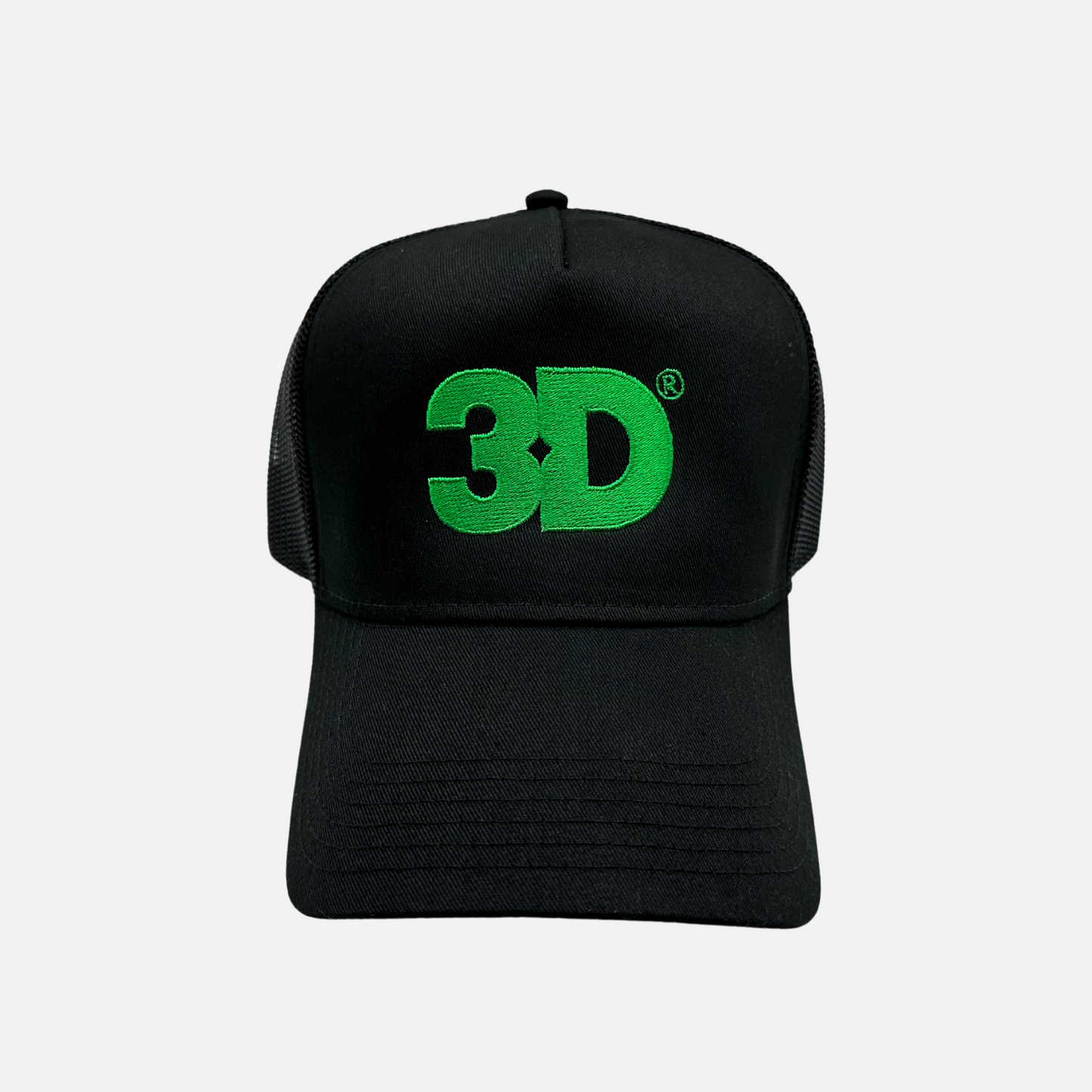 3D Embroidered Black Trucker Hat