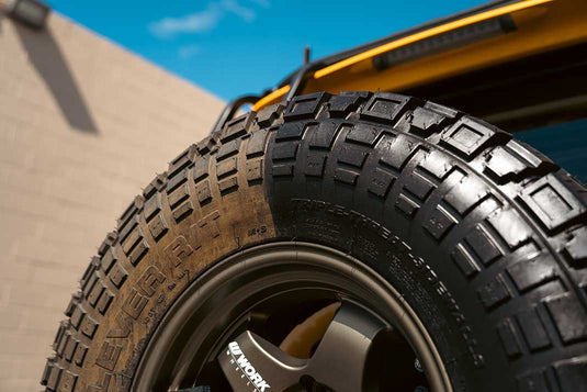 close up of a tire