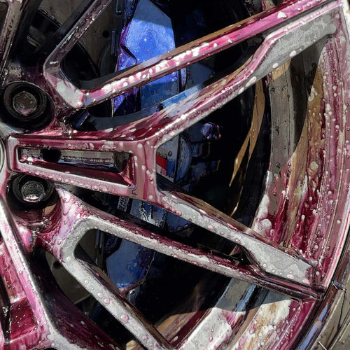 bdx iron remover reacting purple on bmw m wheel