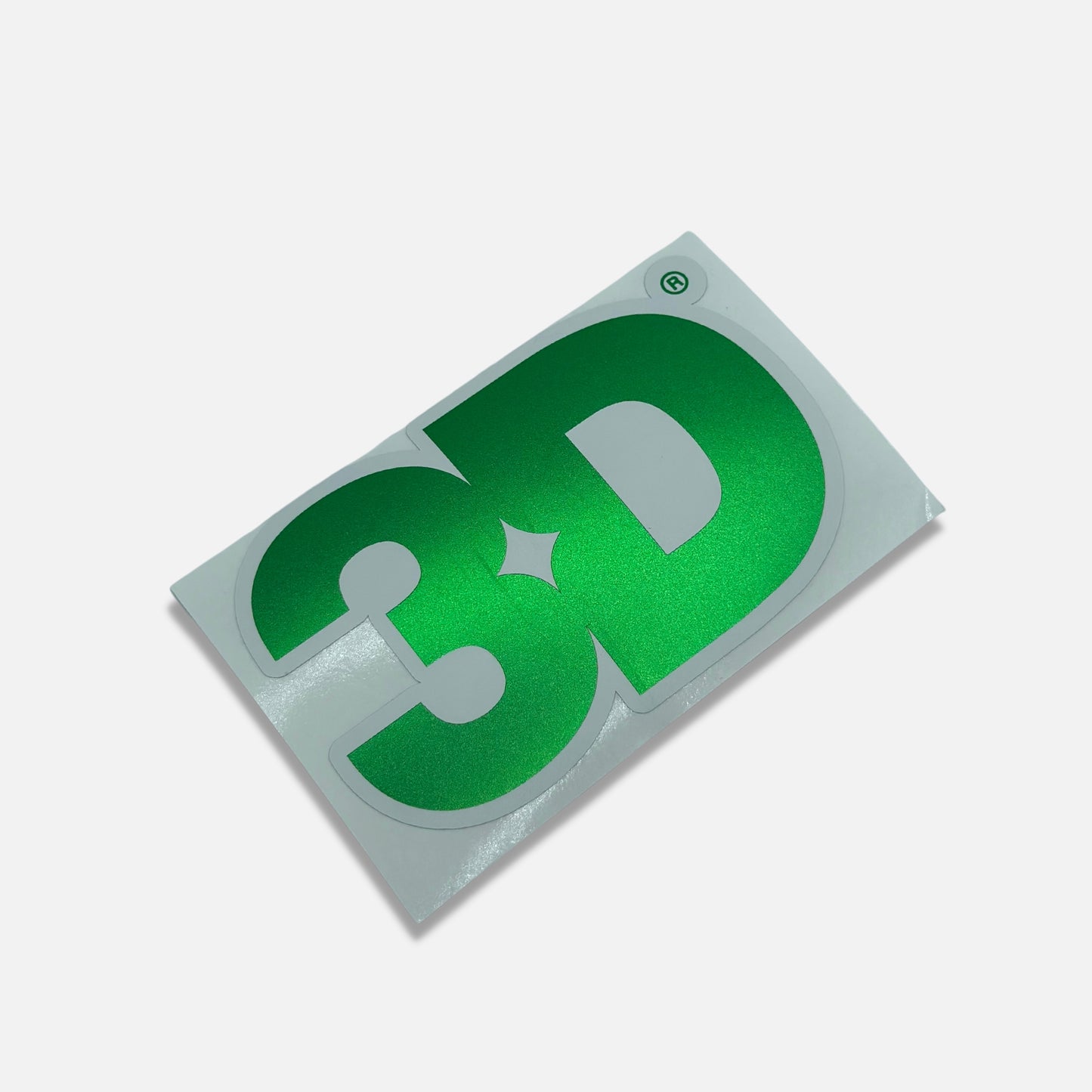 3D White Metallic Sticker